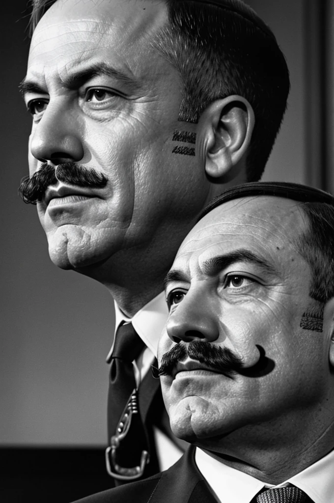Netanyahu with Adolf Hitler Mustache 