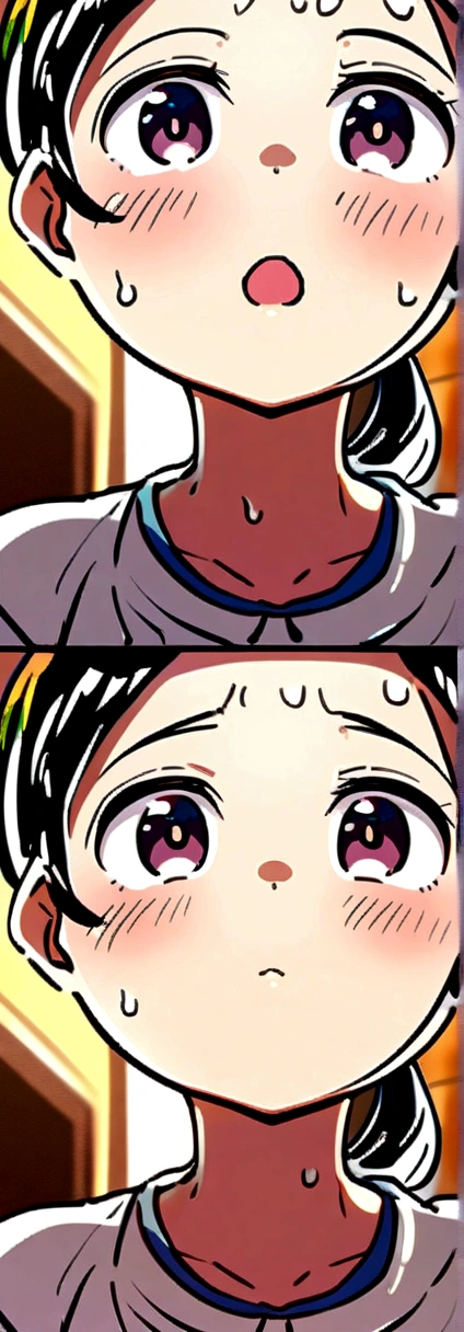 Nopura、White shirt、ponytail、Japanese、Sweaty、cute、