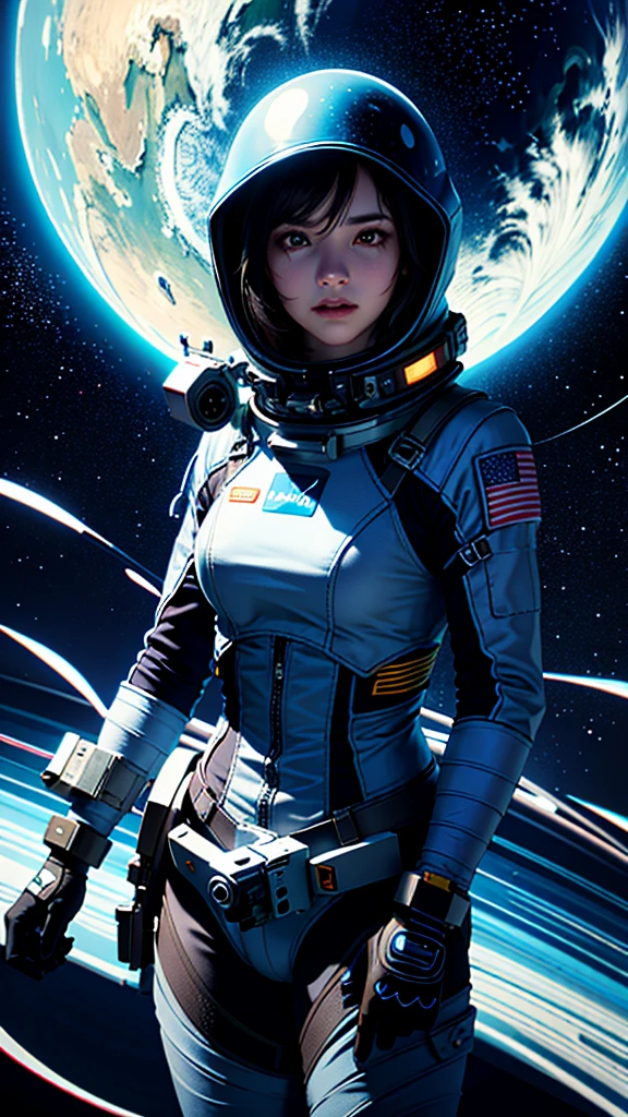 a lonely astronaut in the absolute void of space, cinematic lighting, dramatic composition, highly detailed, hyper realistic, 8k, photorealistic, volumetric lighting, realistic shading, dramatic shadows, photographic, chiaroscuro lighting, deep space background, stars, nebulae, cinematic pose, astronaut suit with detailed textures, detailed face and expression, penetrating gaze, epic, masterpiece