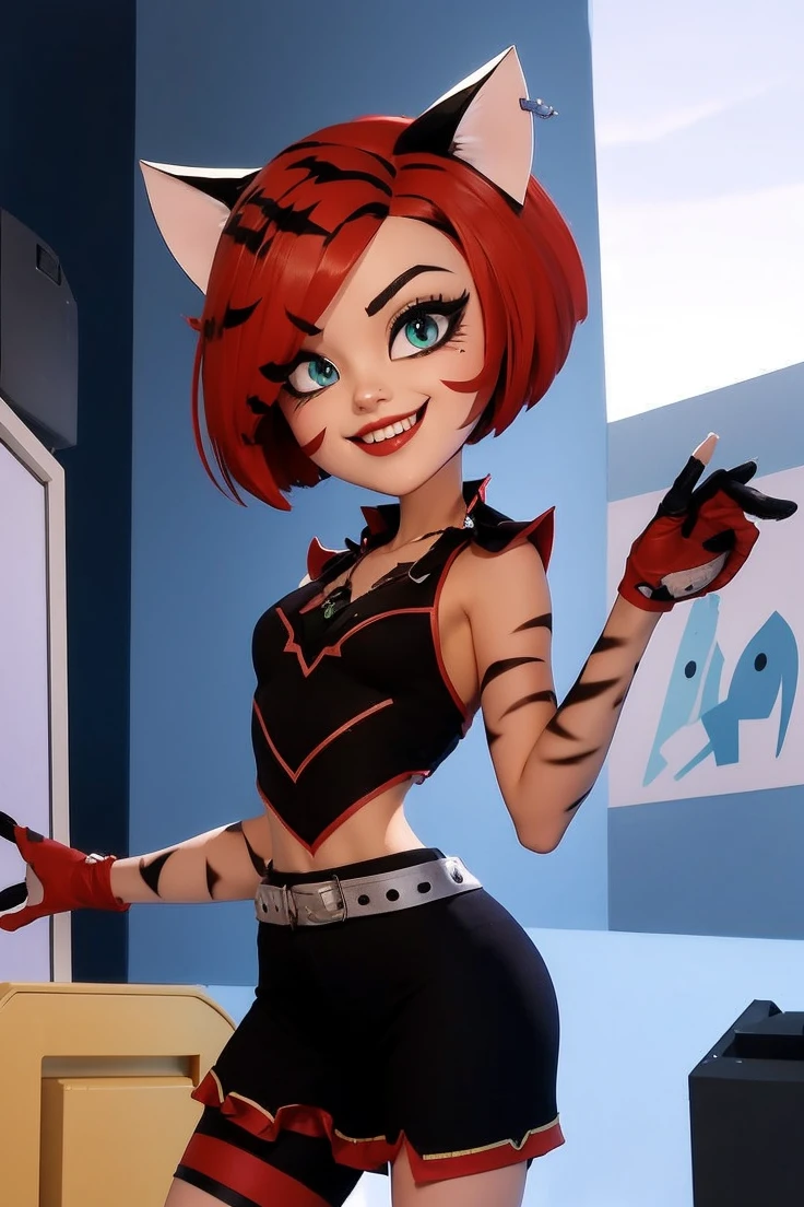 Cute cat woman realistic