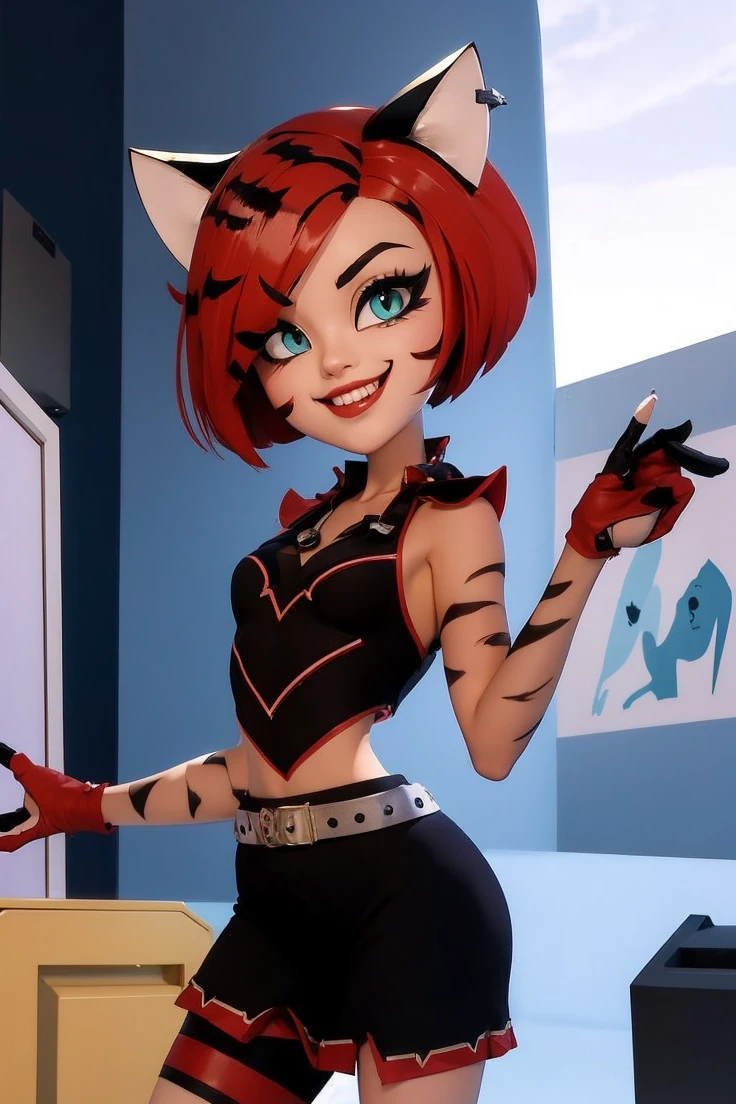 Cute cat woman realistic