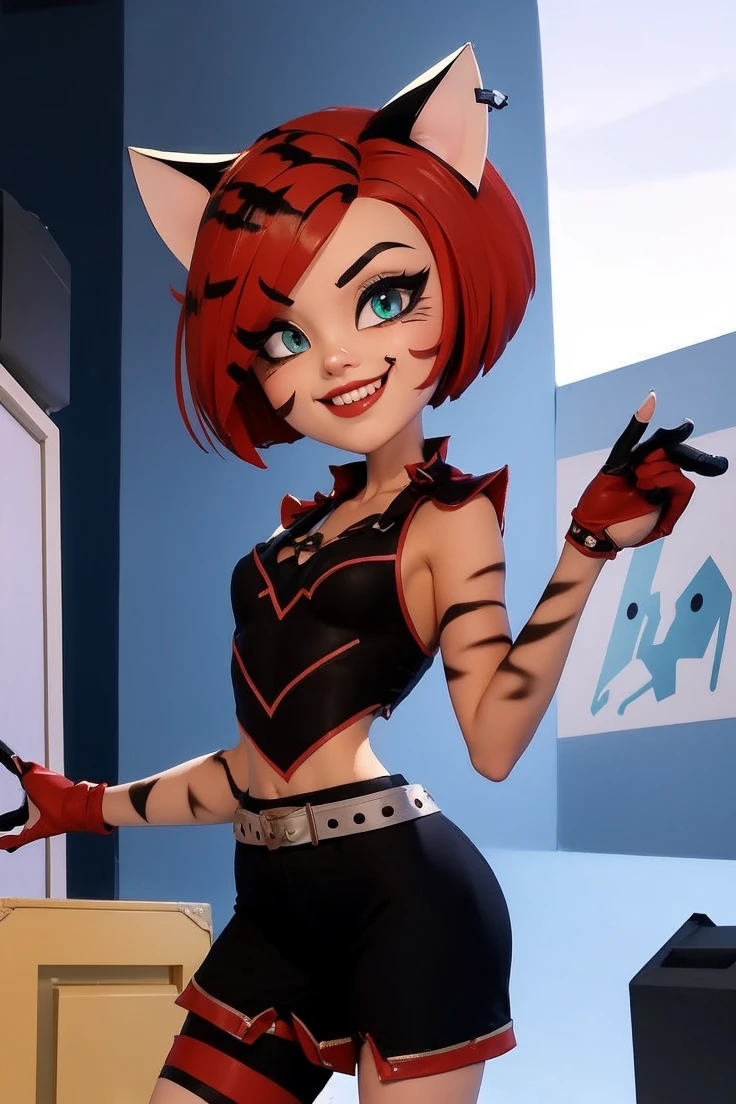Cute cat woman realistic