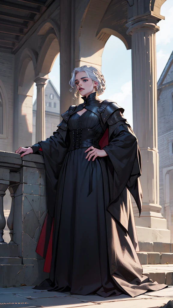 Drag queen, gothic dress, vestimentas detalhada, musclegirl, fully body, house of the dragon, game of thrones, targaryen, vestimentas.