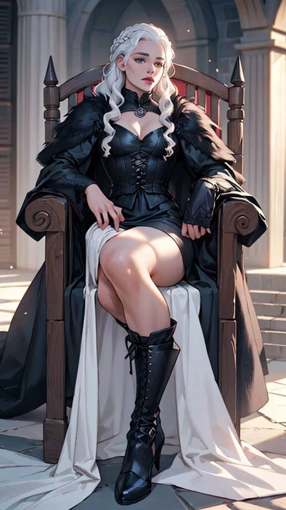 Drag queen, gothic dress, vestimentas detalhada, musclegirl, fully body, house of the dragon, game of thrones, targaryen, vestimentas.