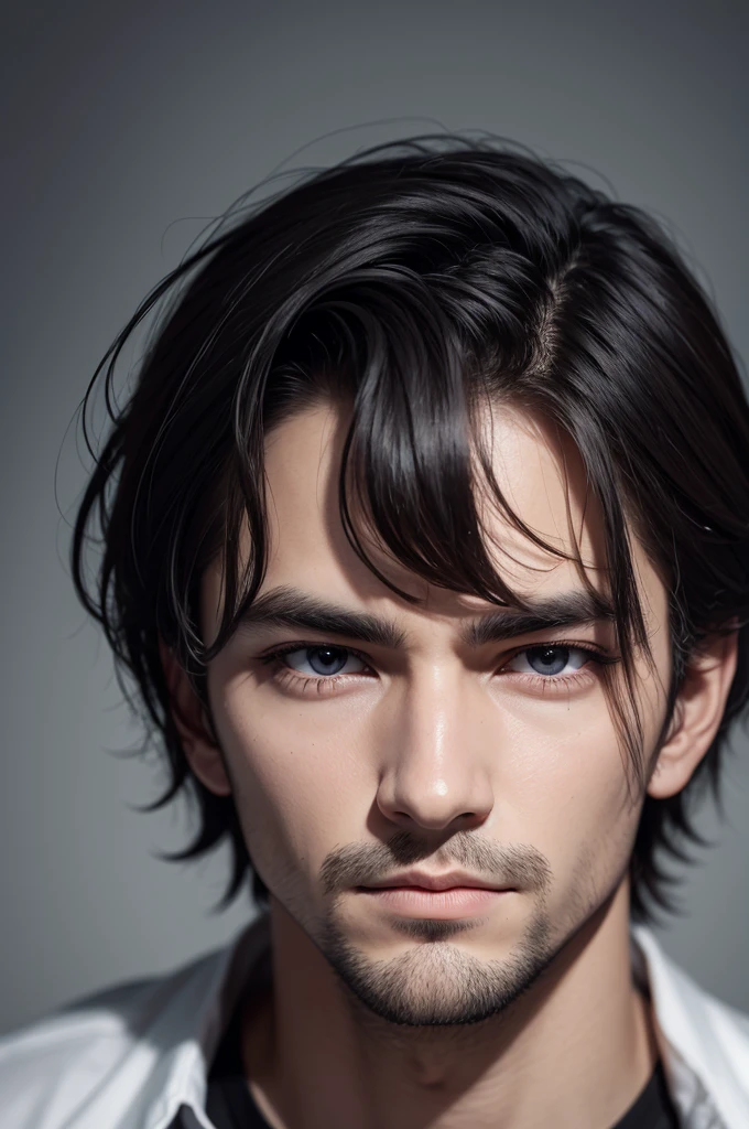 Make an image of a man with dark eyes 
