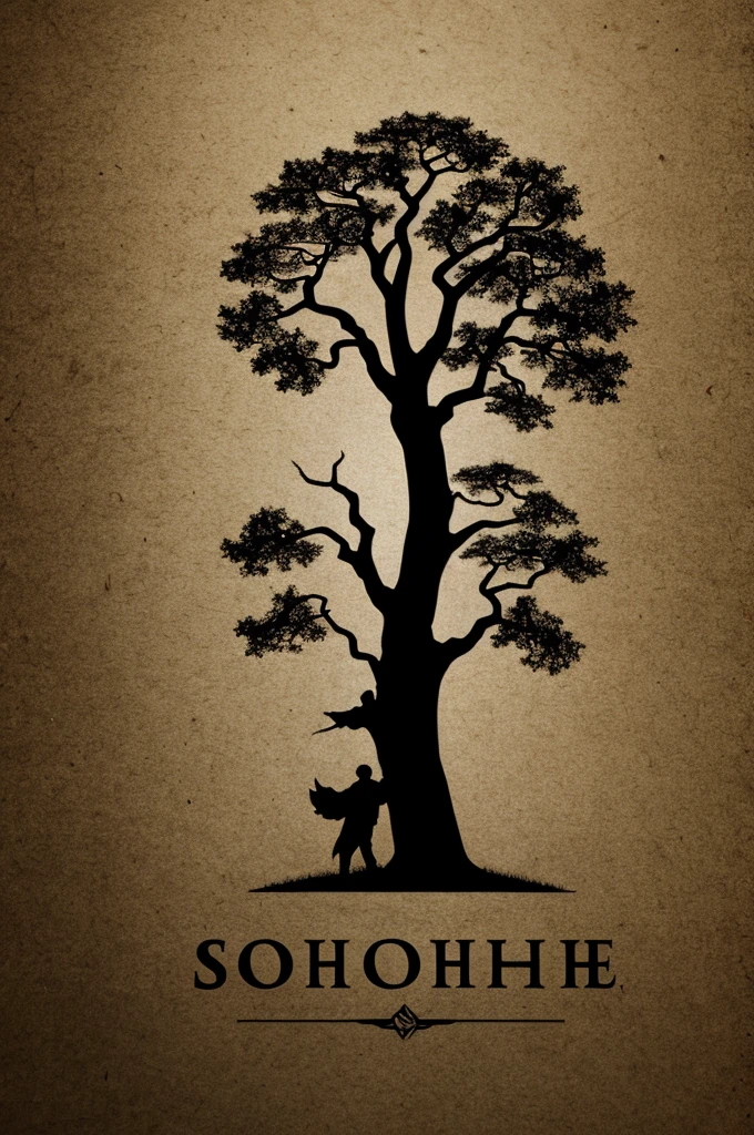 A logo with the silhouette of an oak and an R