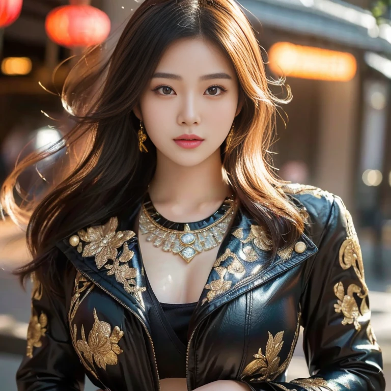 Anime girls in real life, Chinese girl, anime cosplay, Thai girl anime,very large breasts, Haraf looks at the camera, perfect has a round face, A well-maintained model., Beautiful picture, warm light, Young Southeast Asian woman with a round face, 3-D profile picture, 8K, 45,000,000 pixcls, realistic light colors, beautiful asian girl, charming anime,  Comfortable pose, Real-life anime Asian girls, attractive beautiful woman, perfect body, Freestyle. Photo of a beautiful Asian woman., The character is in her natural pose.,