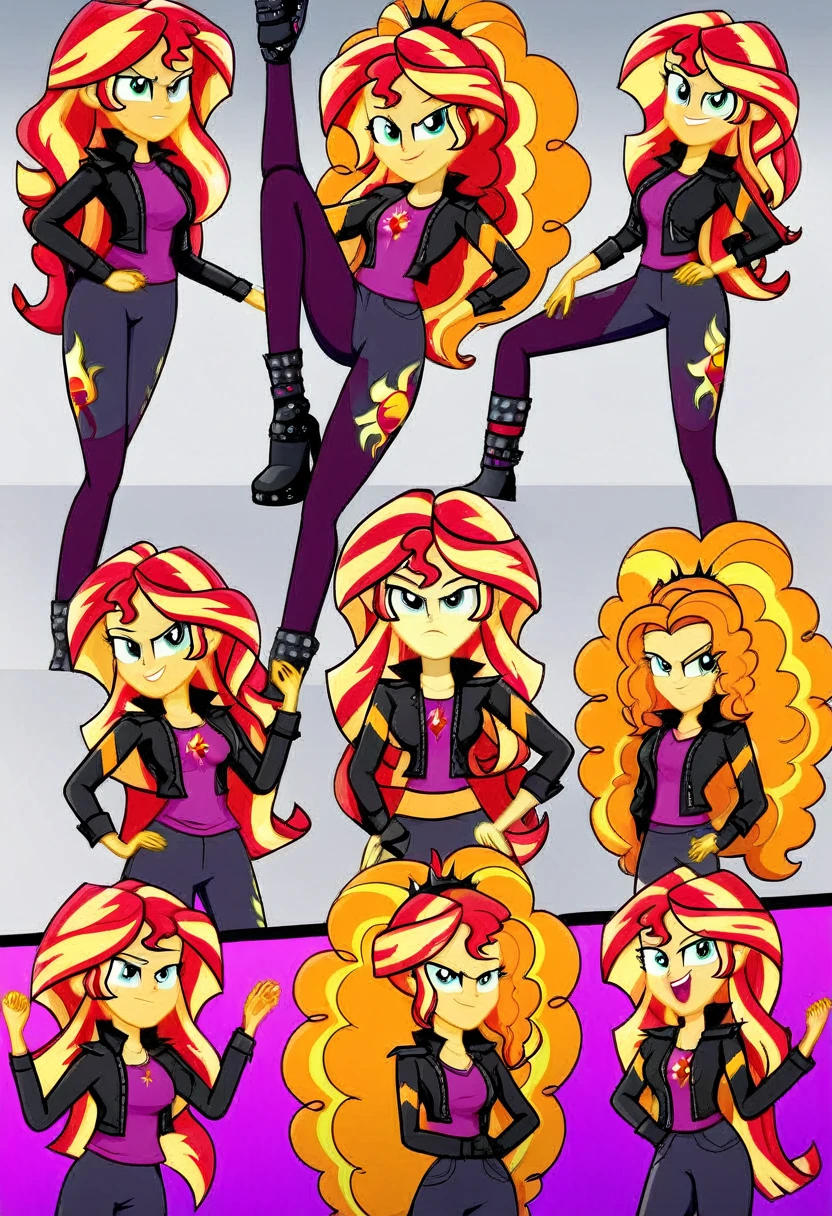 Eqg  adagio  bodystocking  dancing  angry sunset shimmer 