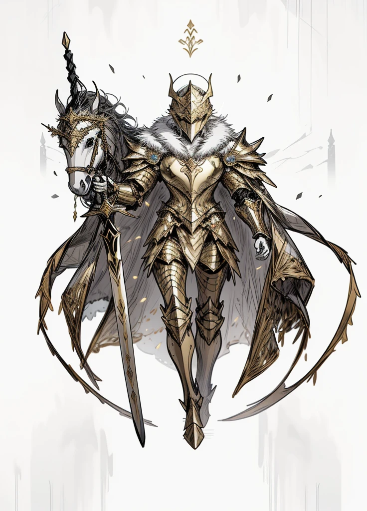 1boy, full face helmet, golden fur,golden saint, epic armor, legendary weapon, handsome man, elegant clothes,holy knight, (high resolution, high detail, The best quality)
