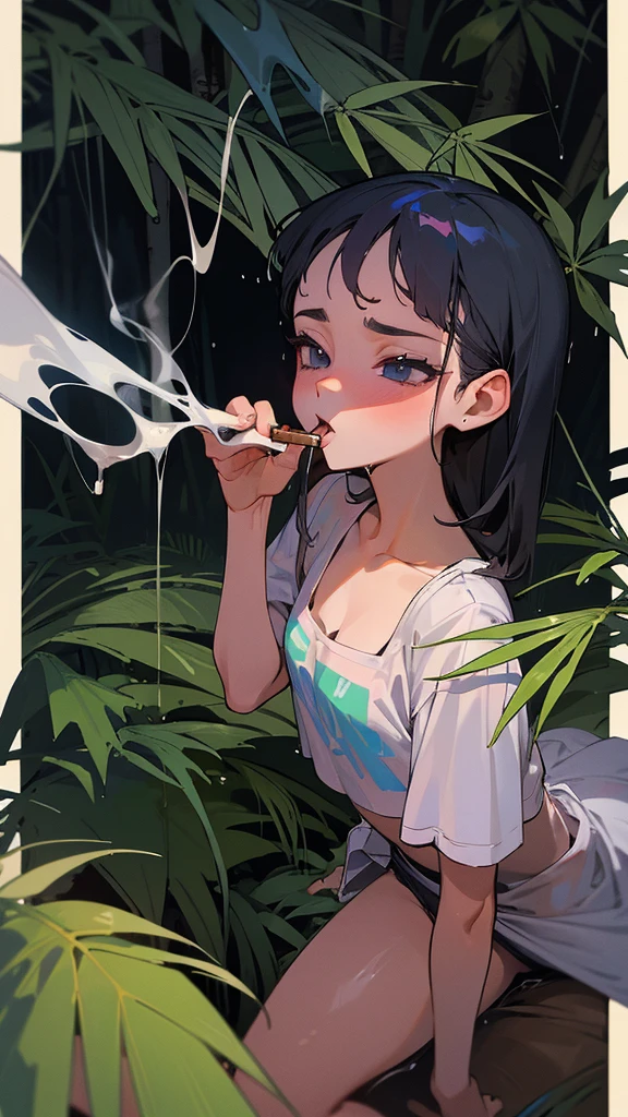  adolescentans, in the forest , smoking cannabis, wet their panties with desire , Sex 