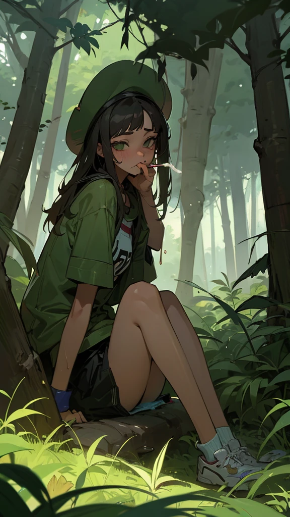 adolescentes 15ans, in the forest , smoking cannabis, wet their panties with desire , Sex
