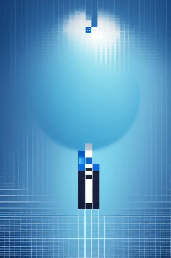 create an image of a clean blue background with vinyl underneath pixel art style
