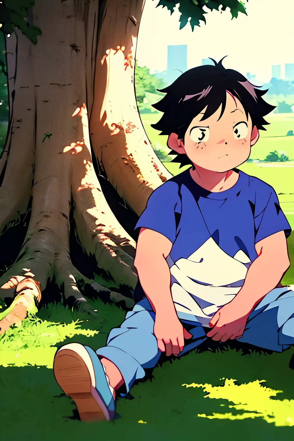 anime boy under a tree, mamoru hosoda, nagatoro, obesa ), Totorrl, tanaka suguru, anime hi-fructose, anime”, sobrepeso!! adolescent, ( ( ( yoshinari yoh ) ) ), anime cel shaded, eat and drink, a-1 pictures, muscular!!