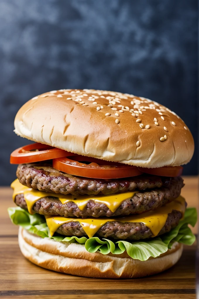 A hamburger eating a hamburger
