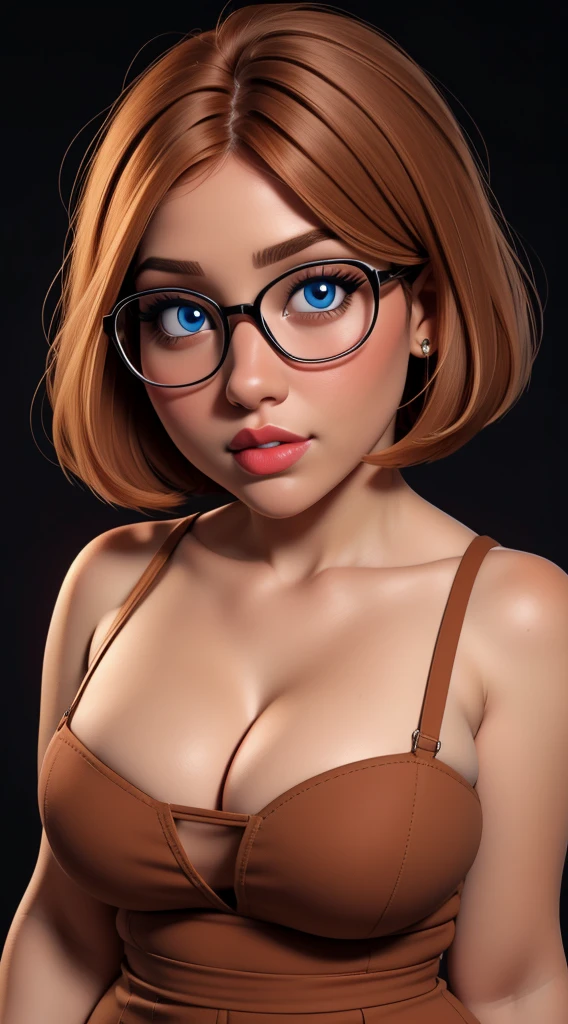 (highres,best quality,ultra-detailed,realistic:1.37)(portraits) A woman with short hair, wearing glasses, is posed in a seductive manner. Her body is covered in soft, furry hair, giving her a unique and alluring appearance. Her large and perky breasts are prominently displayed, enhancing her sensual appeal. The detailed depiction of her facial features, including her mesmerizing eyes and inviting lips, adds to her allure. The artwork is of the highest quality, with ultra-detailed and realistic rendering, capturing every intricacy of her body and expression. The lighting beautifully accentuates her features, casting soft shadows and highlights. The color palette is carefully chosen to evoke a sultry and seductive ambiance, with warm and rich tones. This portrait exudes sensuality and confidence, inviting viewers to appreciate the beauty of the female form. Nsfw