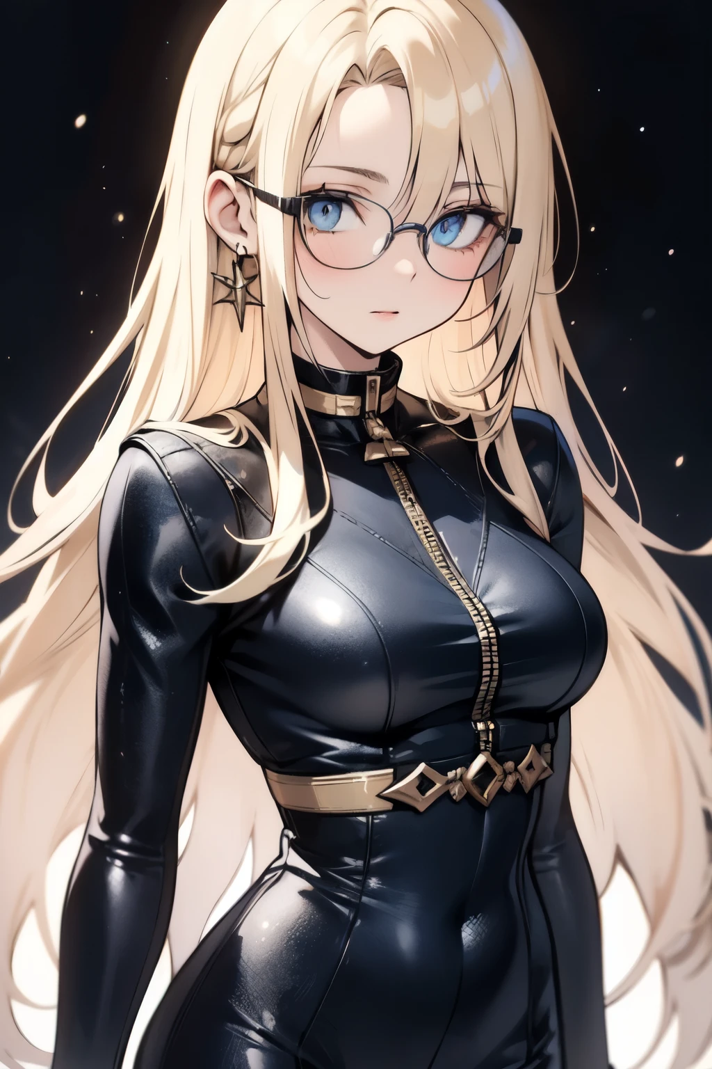 ((best quality)), ((masterpiece)), (detailed), beautiful young adult women, long blonde hair, detailed and well-proportioned blue eyes, blue eyes, wearing glasses