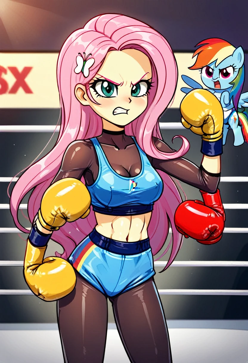 Eqg rainbow dash bodystocking boxing angry fluttershy