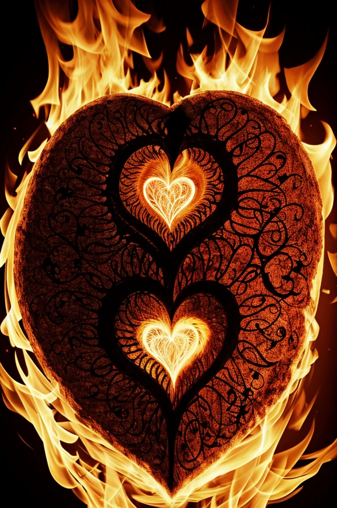 Heart in flames