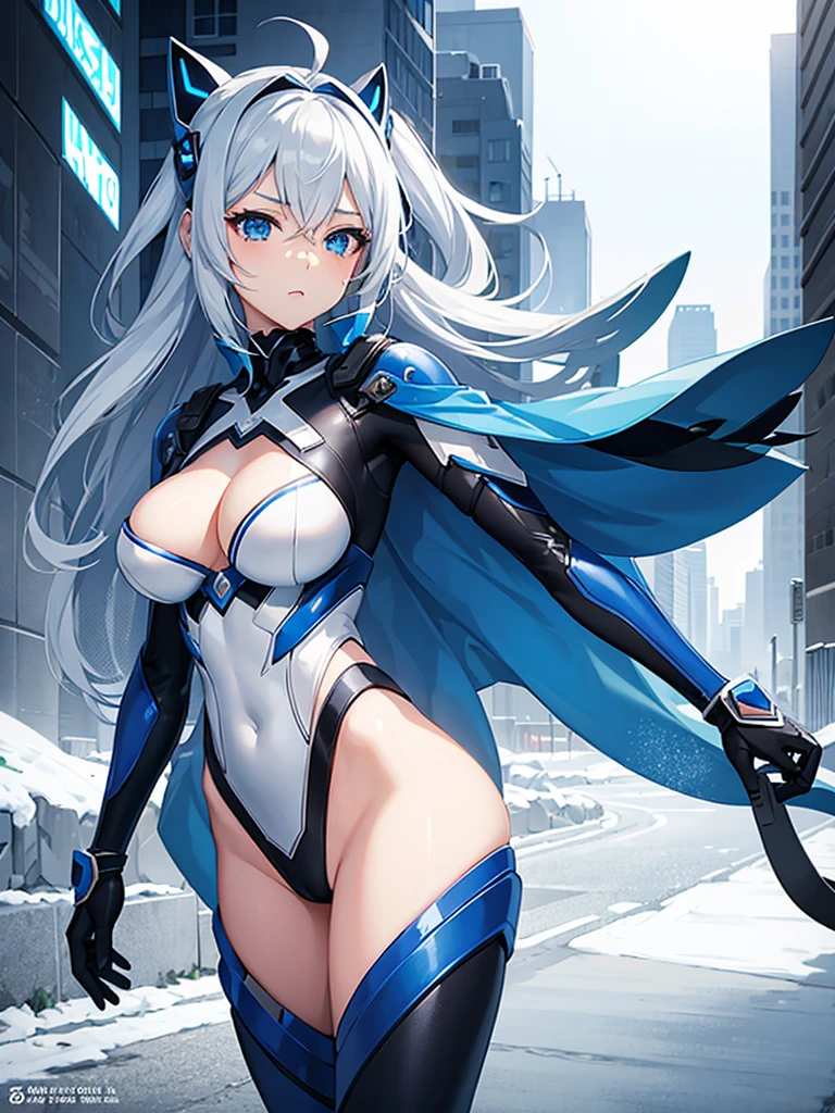 Ultra sexy anime girl with subzero type mask in well detailed urban world, beautiful almost semi naked, looking tall and many details around her podrias poner subfusil en la espalda y que tenga una pose sexy