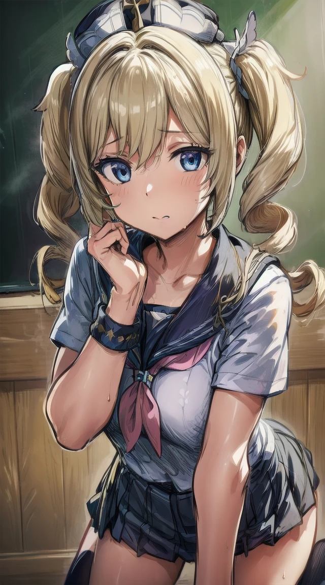 1girl,silver hair
BREAK (( 1girl,hat,latin cross,blonde hair, long hair,twintails,twin drills, blue eyes, :1))
BREAK ((schools uniform:1.7))
BREAK indoors,
BREAK looking at viewer,
BREAK (masterpiece:1.2), best quality, high resolution, unity 8k wallpaper, (illustration:0.8), (beautiful detailed eyes:1.6), extremely detailed face, perfect lighting, extremely detailed CG, (perfect hands, perfect anatomy),