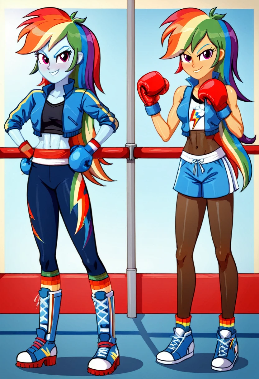 Eqg rainbow dash  bodystocking  boxing walk