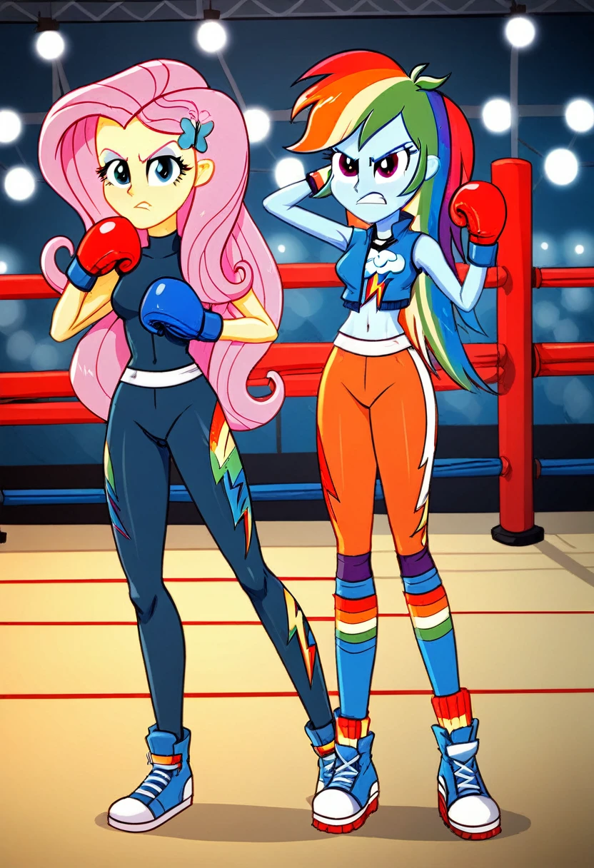 Eqg rainbow dash  bodystocking  boxing angry fluttershy 