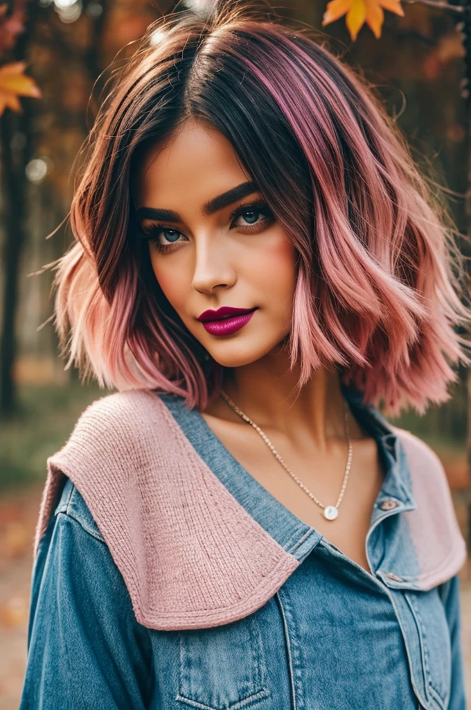 Chromatic circle of clothing colors, lipsticks and blushes for deep autumn colorimetry..