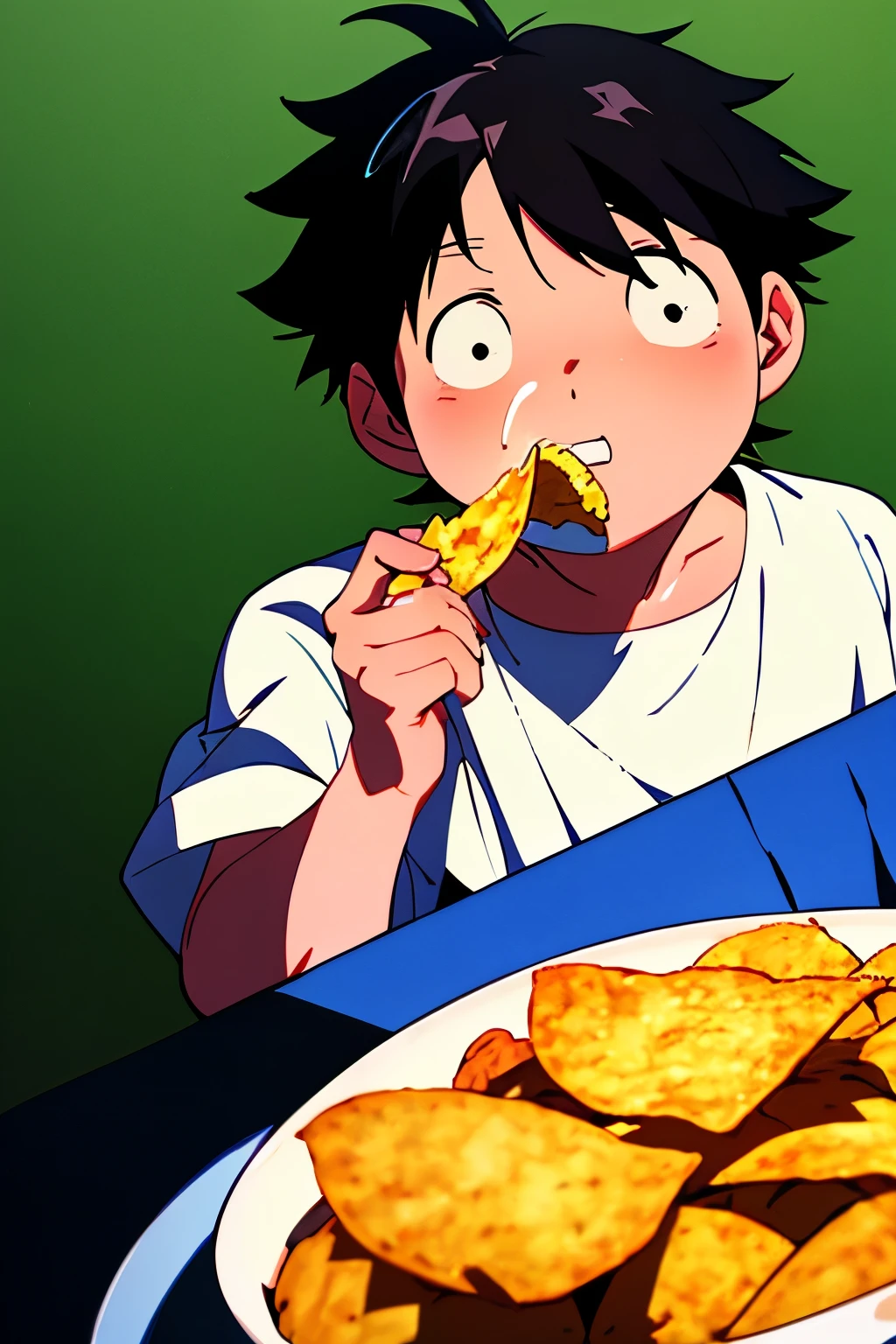 anime boy eating chips, SNACKS, mamoru hosoda, nagatoro, obesa ), Totorrl, tanaka suguru, anime hi-fructose, anime”, sobrepeso!! adolescent, ( ( ( yoshinari yoh ) ) ), anime cel shaded, eat and drink, a-1 pictures, muscular!!