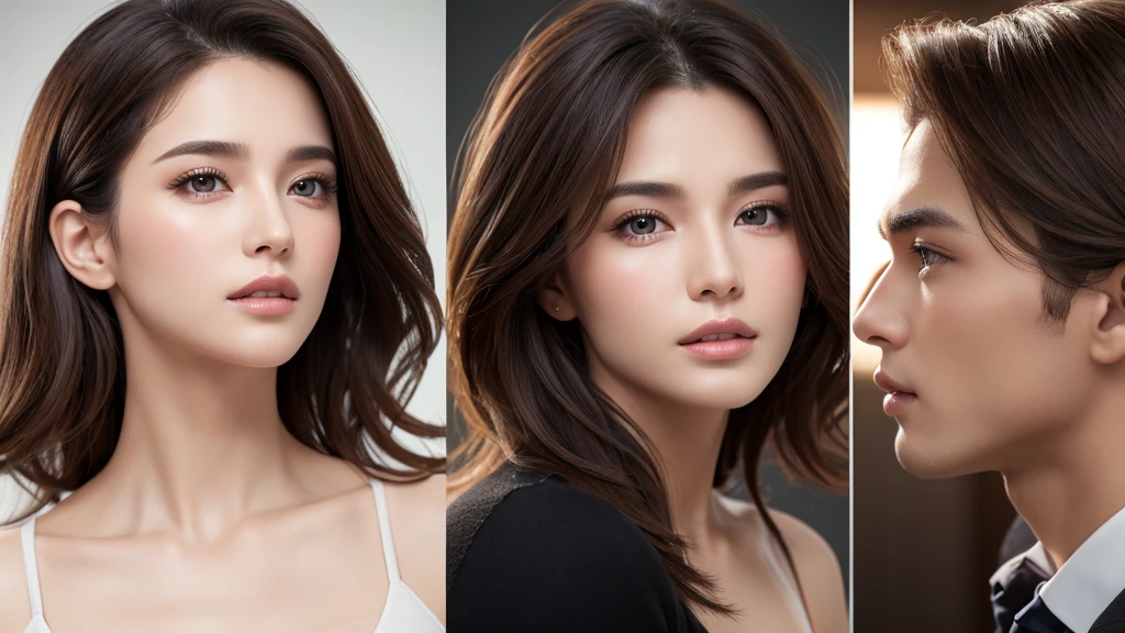 photo shoot, Perfect man, Strong jawline, Fuller lips, Aquiline Nose, Bold Hair, Hazel Eyes, Ultra-realistic, 8k --v 4