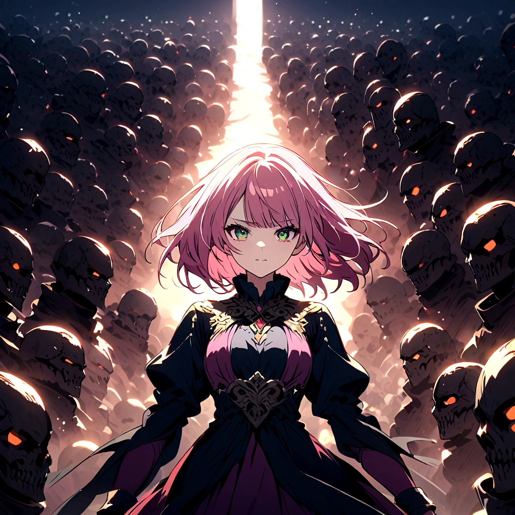 Surrounded by many enemies、Pink Hair Girl
