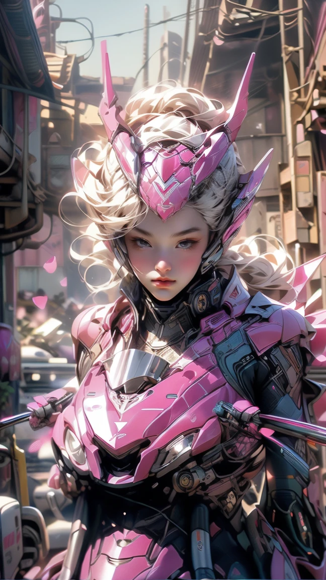 ((Highest quality)), ((masterpiece)), ((Realistic)), (detailed), (photoRealistic:1.5), (((Succubus ))),((Beautiful Face, Sharp Face)), (Thick body), (((Pink bodysuit))), Armor Light, ((View your viewers)), Dynamic pose, Post-apocalyptic, Destroyed city background, The building is on fire, sf, High resolution, Ray Tracing, NVIDIA, Super Resolution, Unreal 5, Scattered beneath the surface, PBR Texturing, Post-processing, Anisotropic Filtering, Depth of written boundary, Maximum clarity and sharpness, Three-part method, 8K RAW, (Luminous Particles:1.4), (extremely detailed cg, unity 8k wallpaper, 3d, Cinema Lighting, Lens flare), reflection, Sharp focus, Cyberpunk art, Cyberpunk architecture,((Riding on motorcycle))