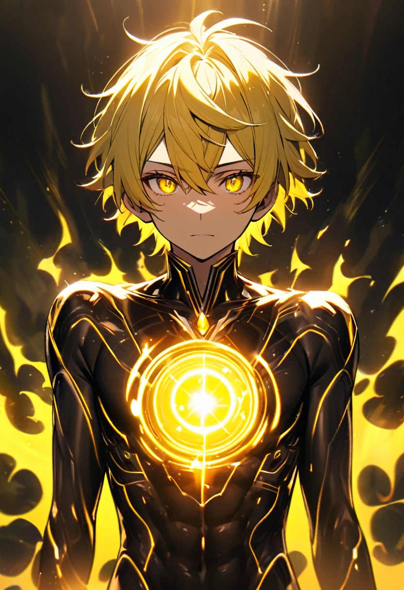 male, short hair, Shine body, Solar body, Shine eyes, Yellow Eyes, Yellow Hair, Shine hair, Aura of Light,, Yellow aura, Shine , I call it Aura