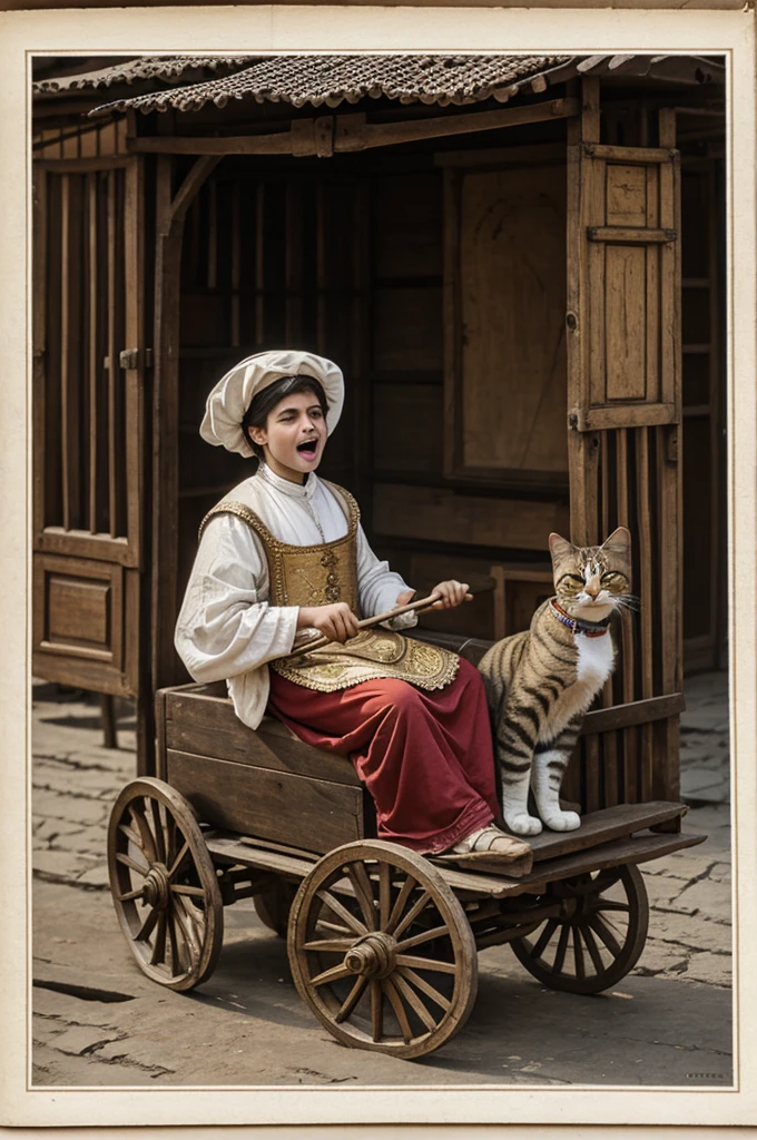 &quot;Cat, dressed in the clothes of the Crimean khans,riding on a cart and singing loudly&quot;.