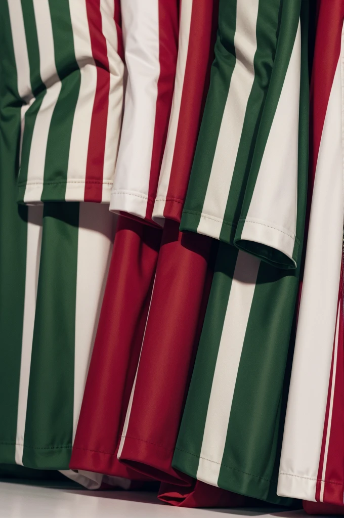 a flag with three stripes in red, White and green