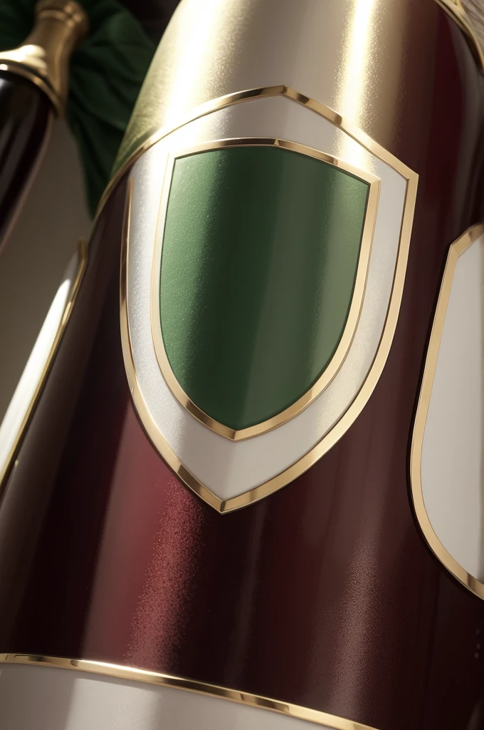 shield in wine colors, White and green