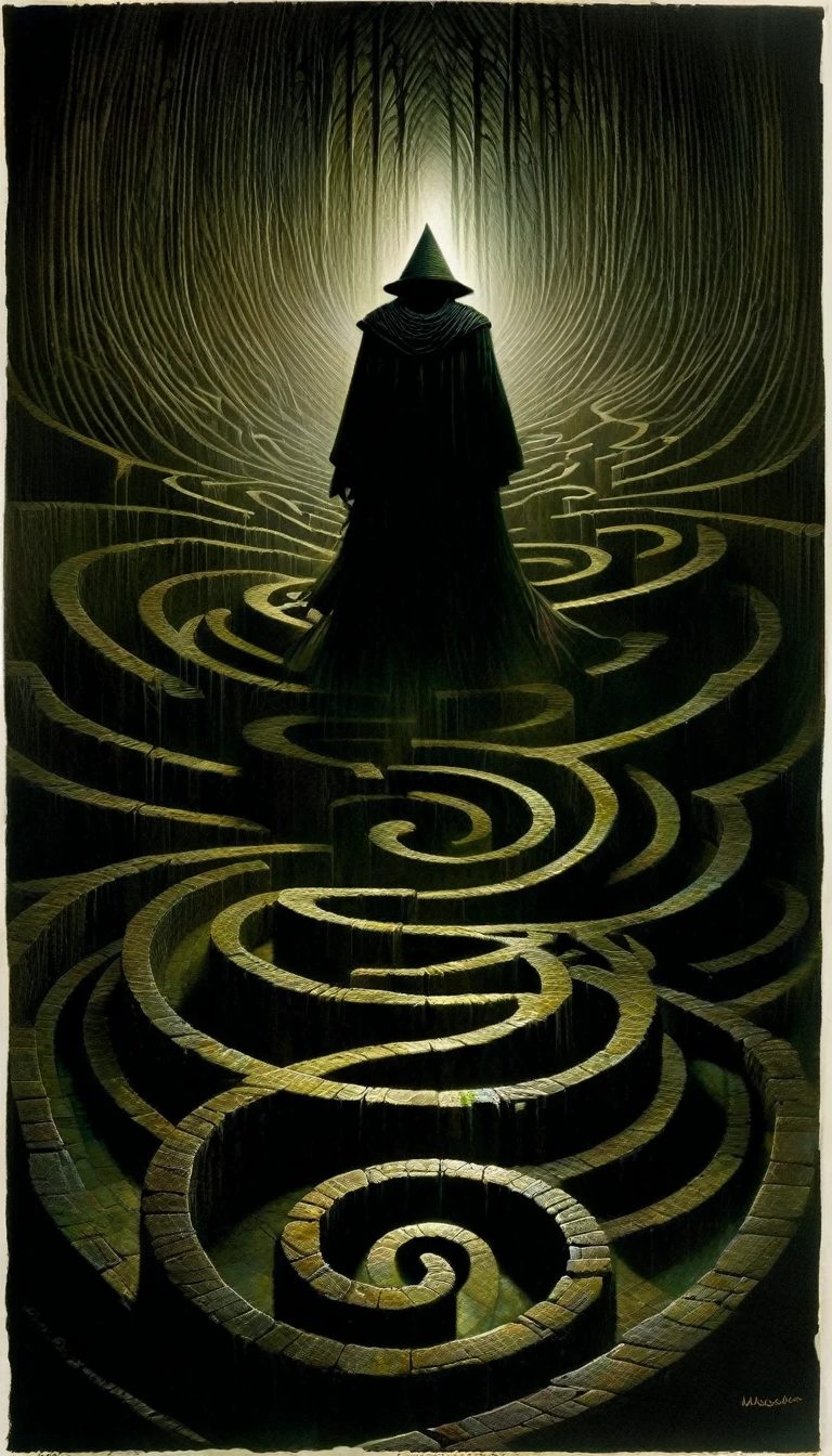 dark labyrinth, inspired by Dave mcKean