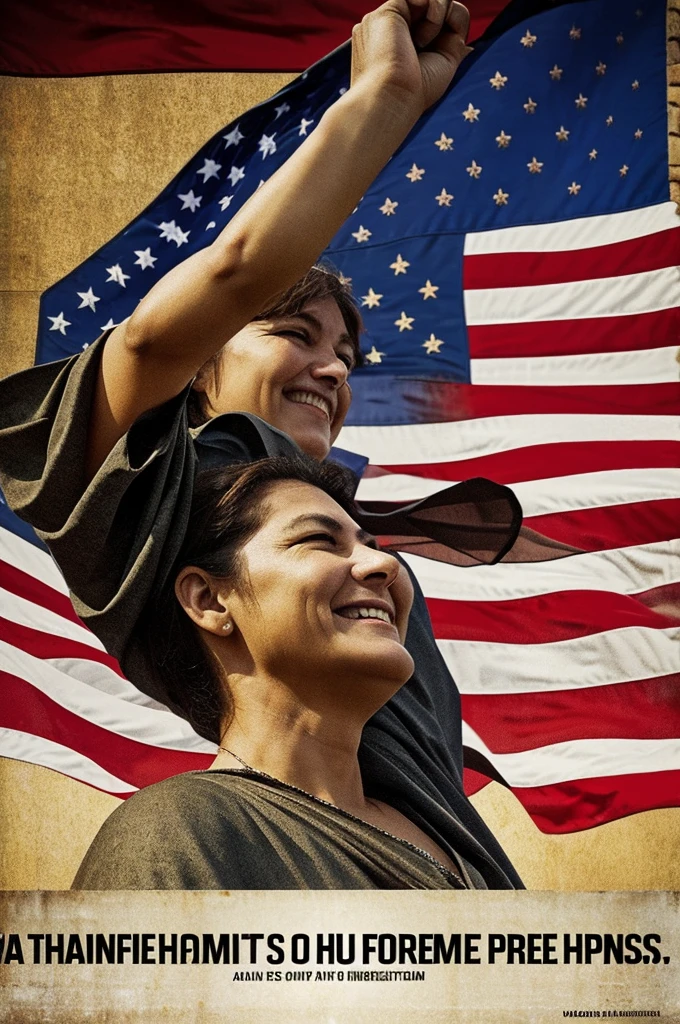 Make me a picture that reflects the words gratitude, justice, freedom, happiness,norma,law