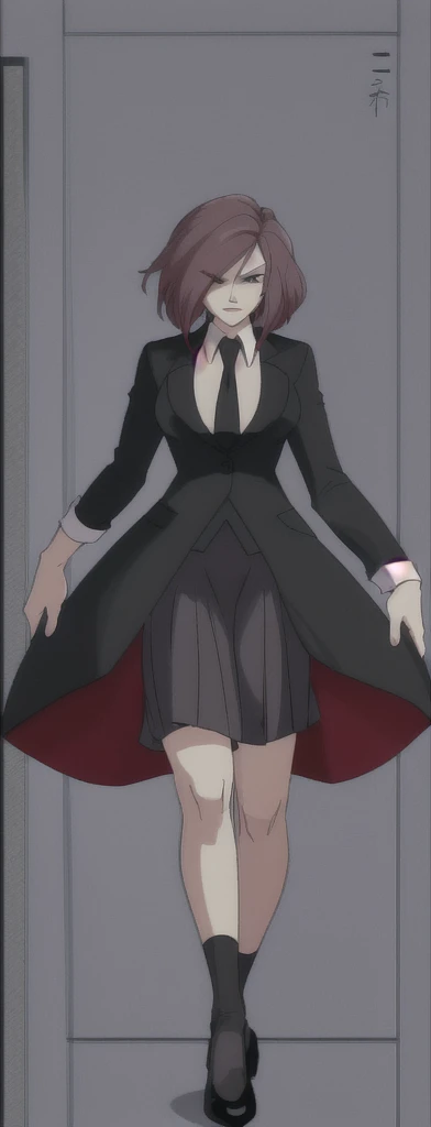 Evil business woman in a skirt suit