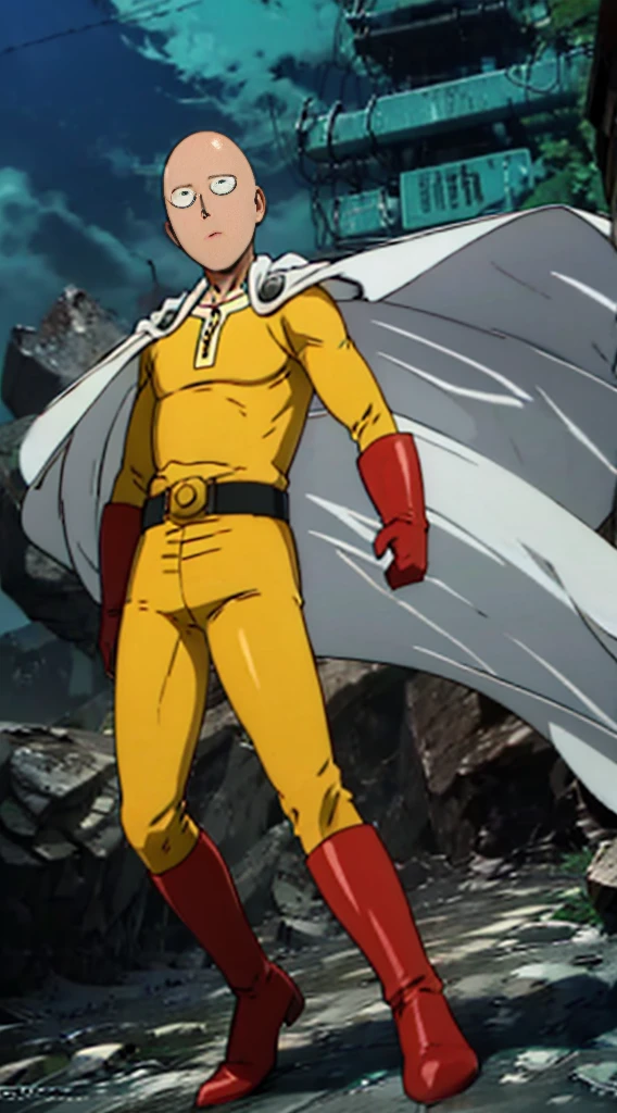 Saitama from the One Punch Man anime With an exaggeratedly big ass 