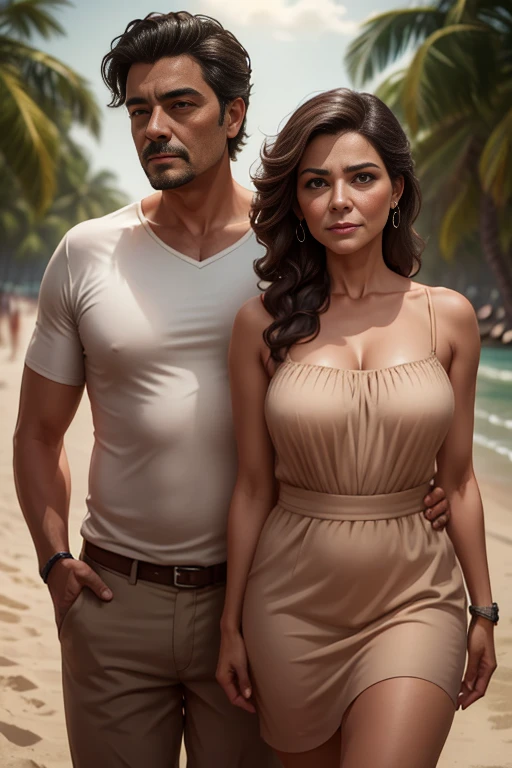 there is a man and a woman posing for a photo, by Nándor Katona, digital art. @mariomaniacdude, profile image, mom and dad, portrait of two people, realistic photo, inspired by Antônio Parreiras, vacation photo, nft portrait, profile image, 8k