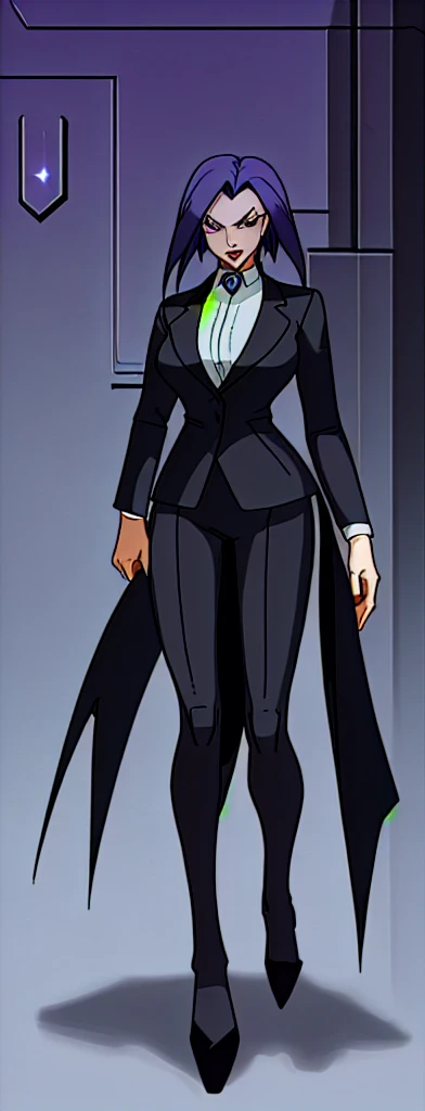 Evil business woman in a skirt suit full body 