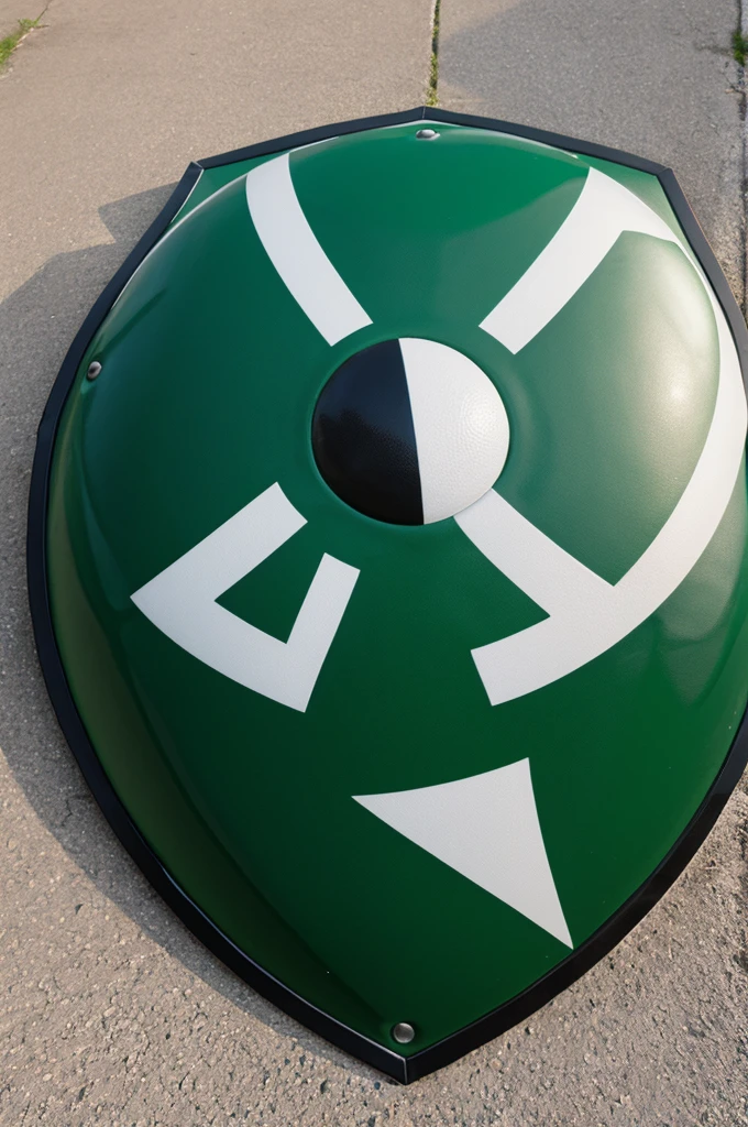 Star football shield green black and white