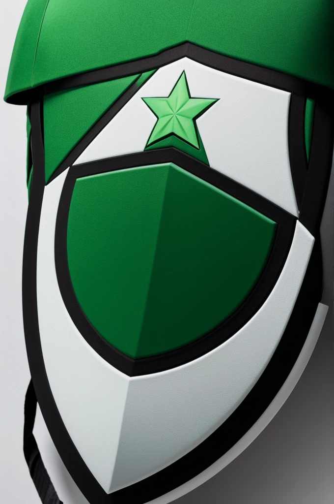 Shield with star star green white and black 