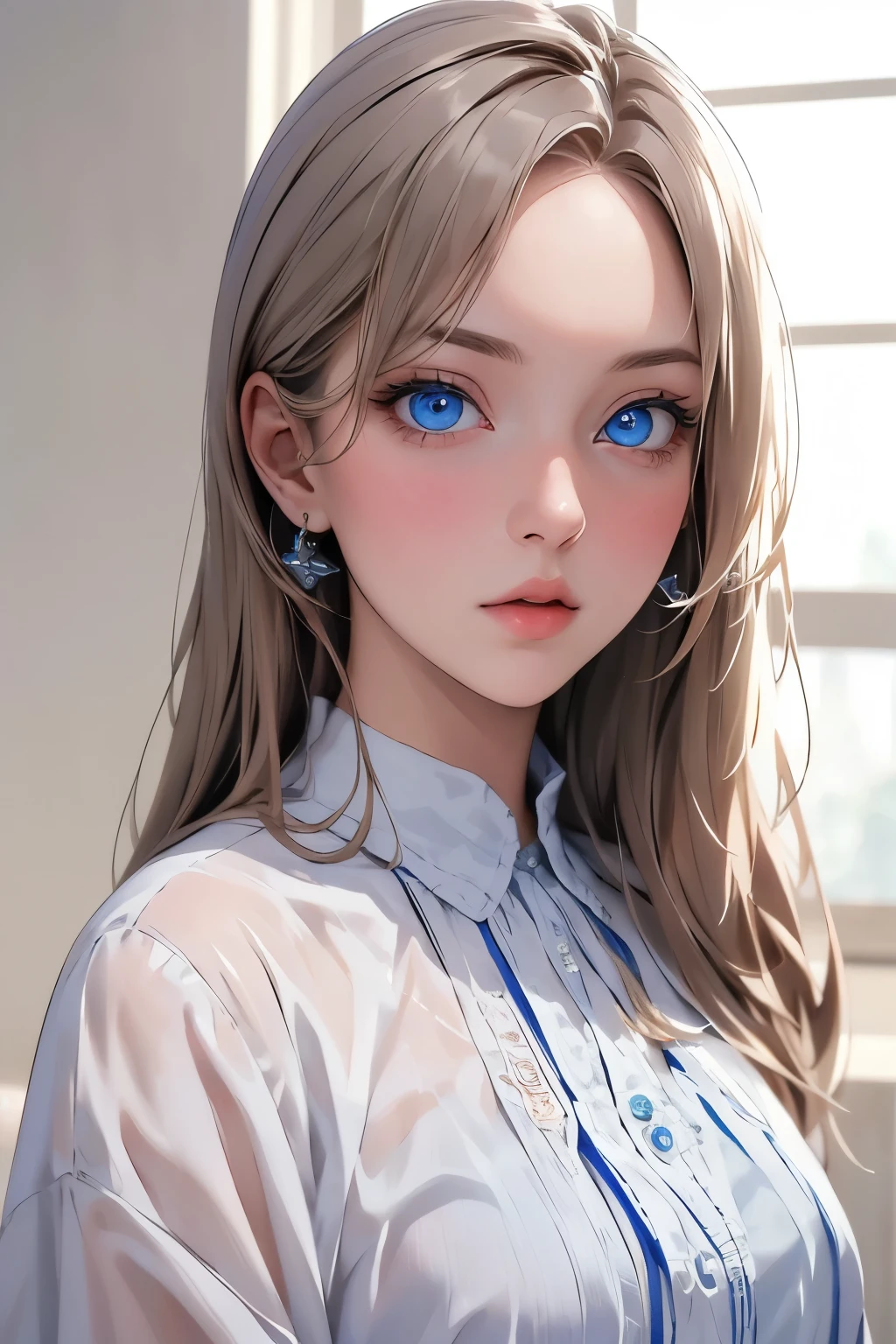 (masterpiece:1.2, best quality),(realistic:1.2),(real picture, intricat details),1girl, cute, blue eyes, black