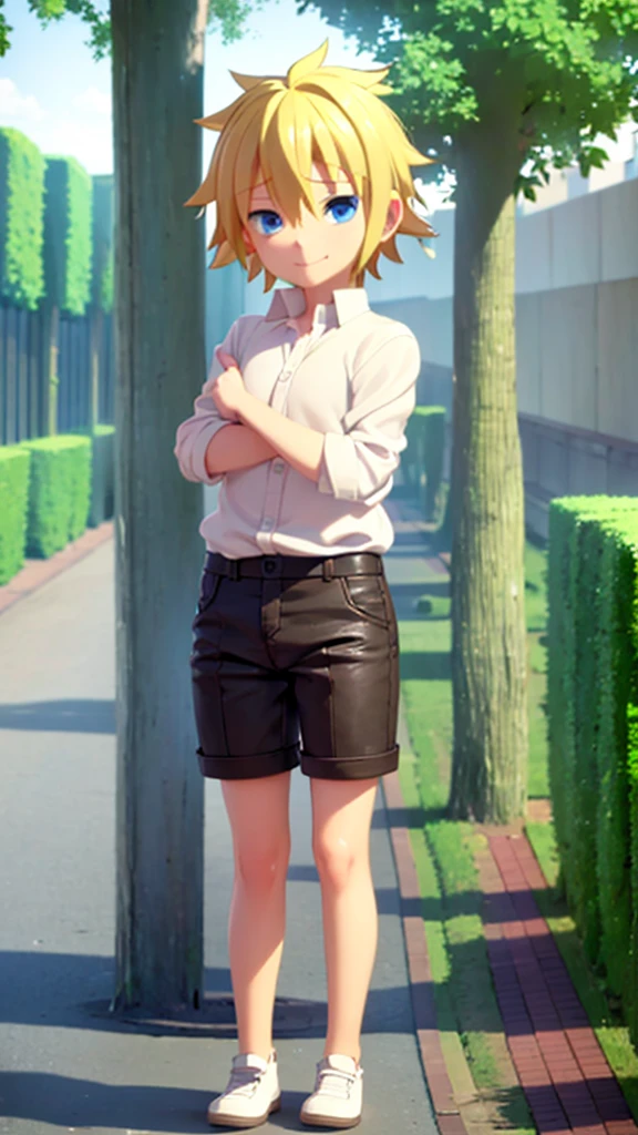 cute little with blond hair and blue eyes he is very small and cute