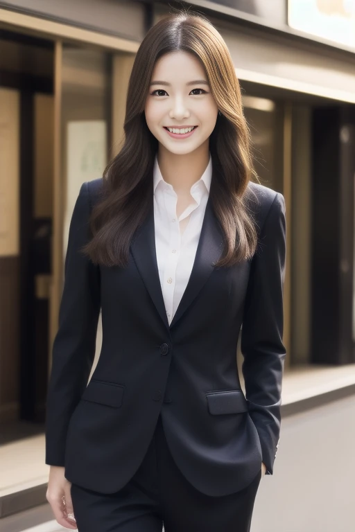 Hostess in Ginza、suits、hiquality、A hyper-realistic、healthy、Smiling expression、Slender perfect figure、Japan beauties、beautidful eyes、face perfect、Beautiful skin、Trem lotado