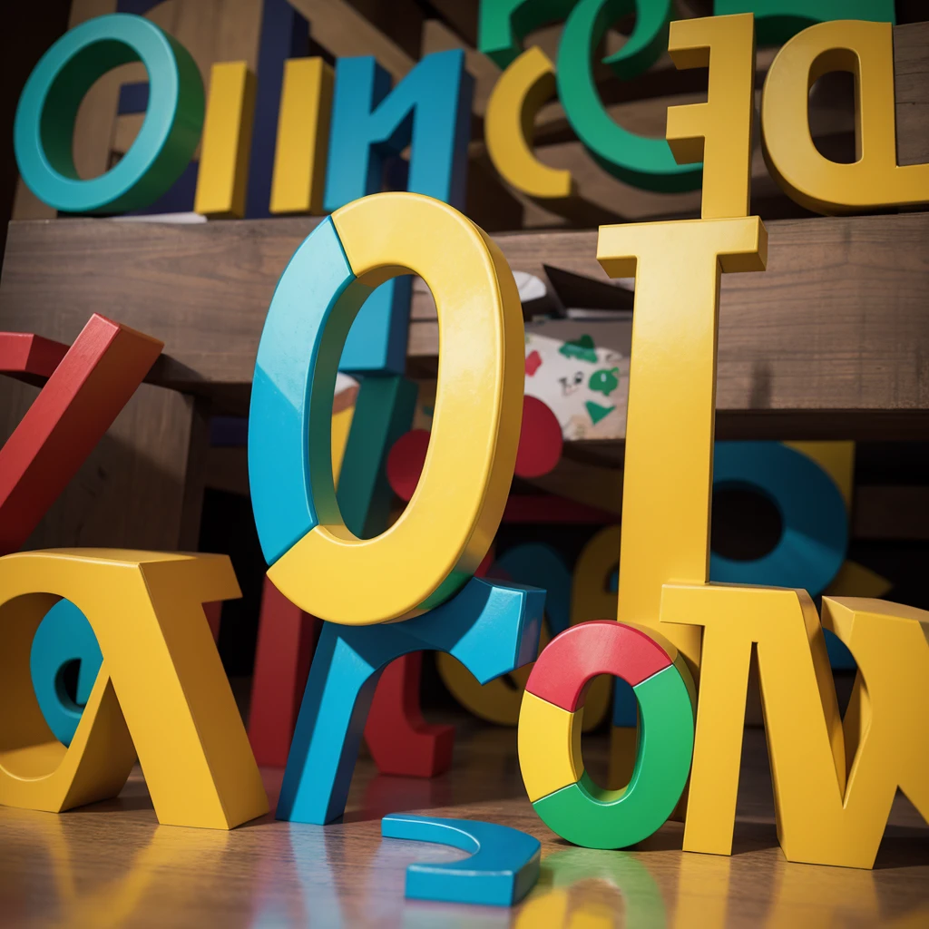Animated Brazilian alphabet letters, 3d, coloured.