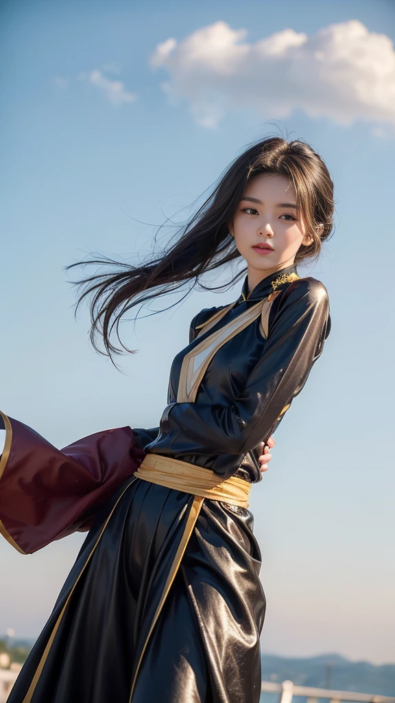 (Feel the wind pose:1.2, Hair blowing in the wind:1.4), (beautiful girl, Baby Face:1.6, Cute face, Idol Face:1.2), (Small and slender figure), (Slender body line), (((Mysterious and divine々Ishi costume:1.3))), (Girl's smooth body:1.2), Delicate beautiful skin, Small beautiful butt, Narrow waist, Thin thighs, (Highest quality, 8k, masterpiece:1.2), ((Frontal portrait:1.3)), ((Medium breast, Beautiful nipples)), ((Girl standing on the prairie)), (Detailed eyes and face:1.3), (Detailed hands:1.2), ((A fantastic atmosphere)), (Perfect Anatomy), Ultra-detailed, (Idol Smile:1.3, blush:1.2), (View the viewer:1.3), Short Hair