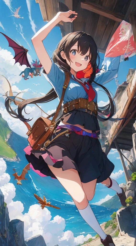 Created an amazing image of a girl who dreams of flying through the sky with her pet dragon.. The images have a colorful and whimsical atmosphere., And the girl and the dragon look very happy and free.. the image has、There are also details that indicate the girl&#39;s character and hobbies.., Your headphones and more, her bag, and his sketchbook. The image impressed the judges and readers with its originality and creativity..