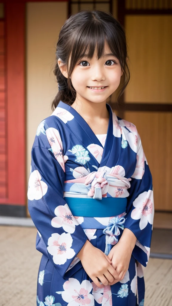 11 year old girl Japanese yukata Realistic Skin Bigeyes smile